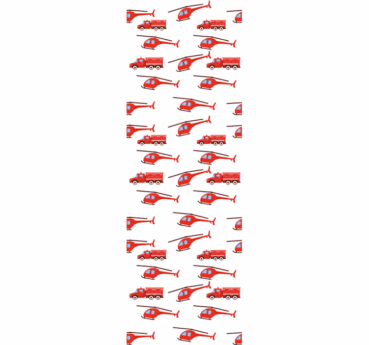 Red helicopter fun kids wallpaper - TenStickers