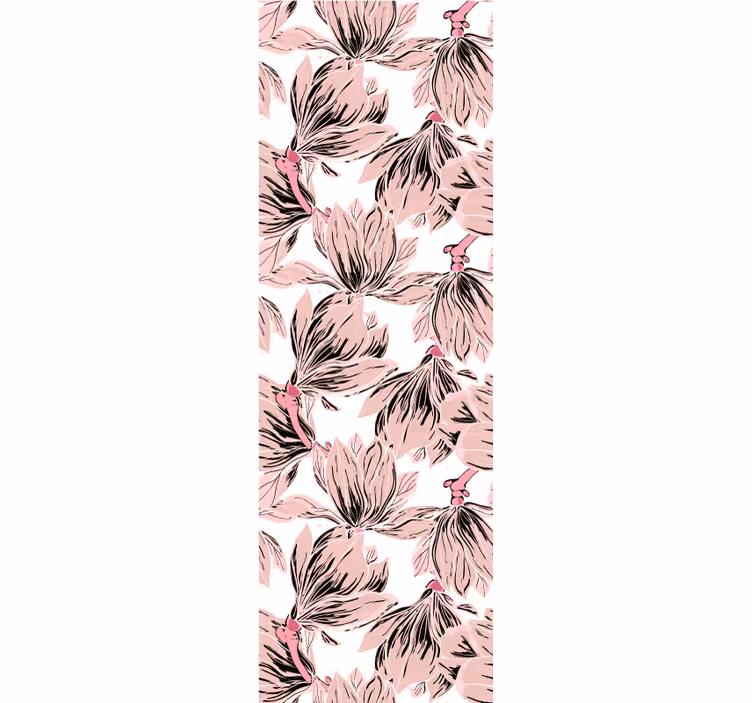 Elegant Pink Blooms floral ornament wallpaper - TenStickers