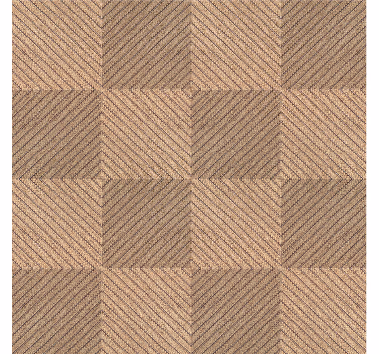 Jute squares brown pattern textured wallpaper - TenStickers