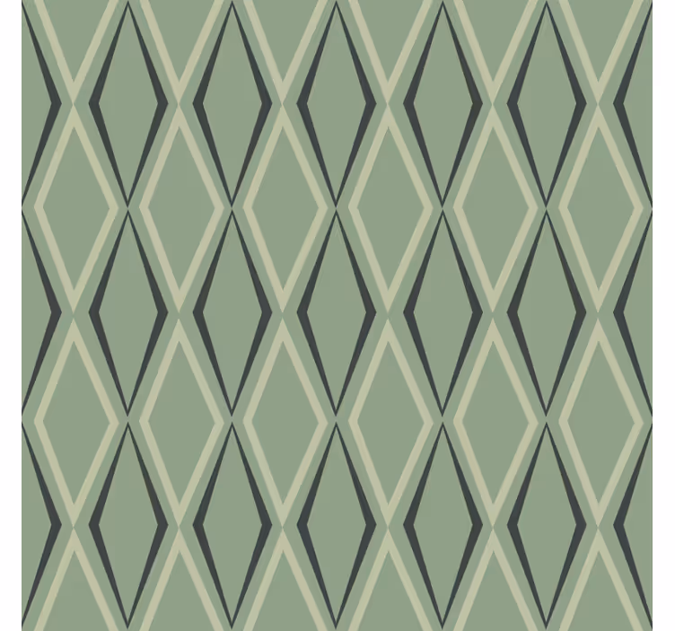 1930's green diamonds vintage wallpaper - TenStickers
