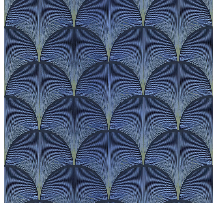 1920's Art Déco blue fans vintage wallpaper - TenStickers