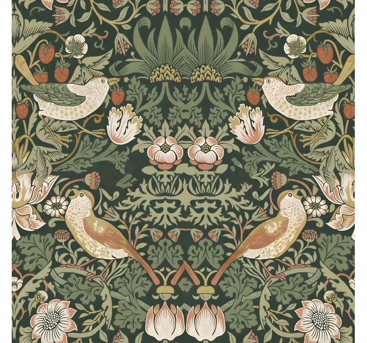 Birds wallpaper in morris style bird design - TenStickers