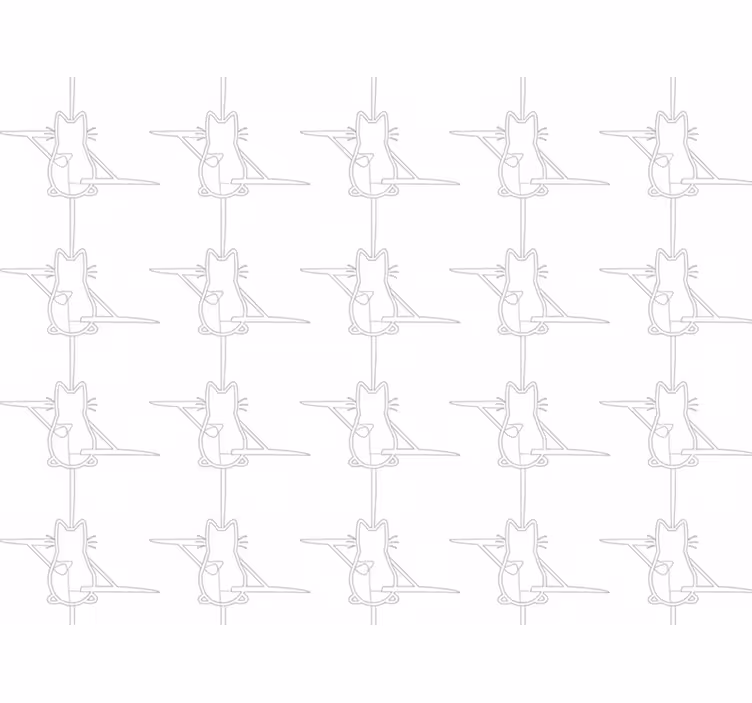 Cat outlined cat wallpaper - TenStickers