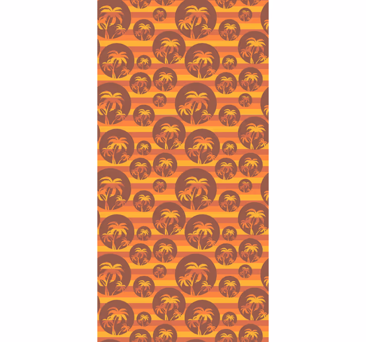 Nature wallpaper retro sunset and palms design - TenStickers