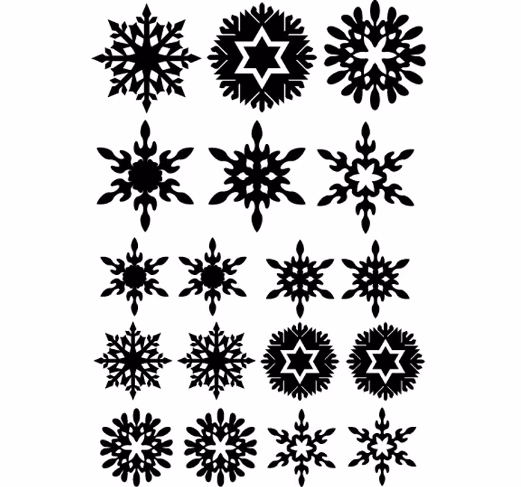 Christmas wallpaper black snowflakes - TenStickers