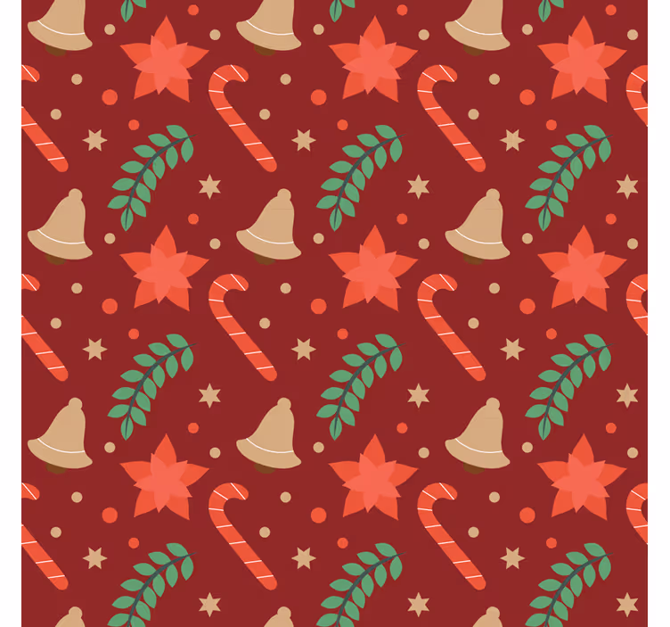Christmas wallpaper candy cane design - TenStickers