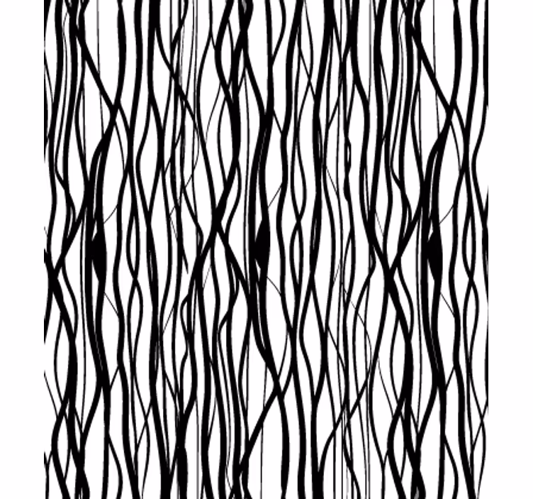 Living room wallpaper with slender black branches - TenStickers