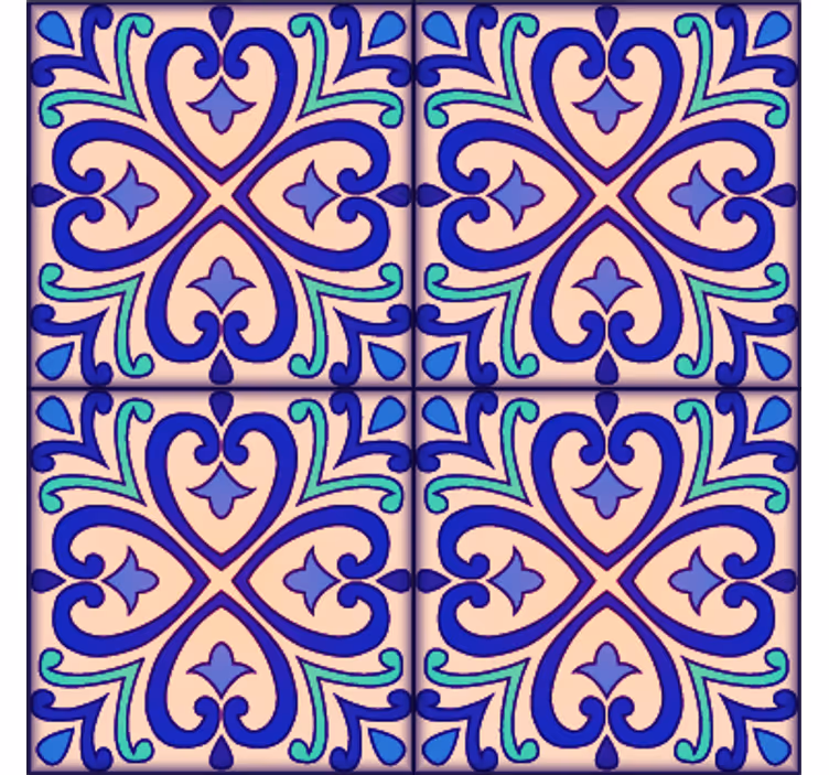 Tile wallpaper talavera floral design - TenStickers