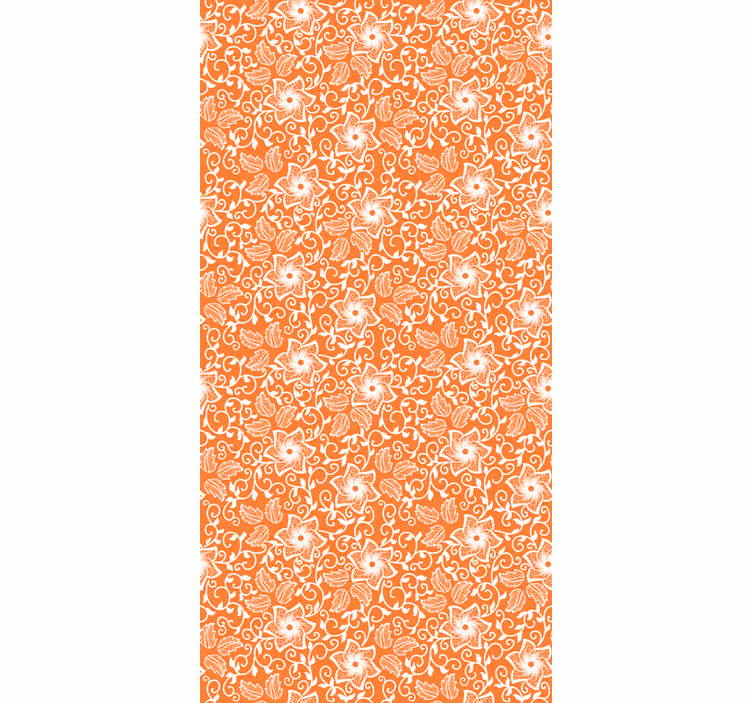 Flower wallpaper paisley orange design - TenStickers