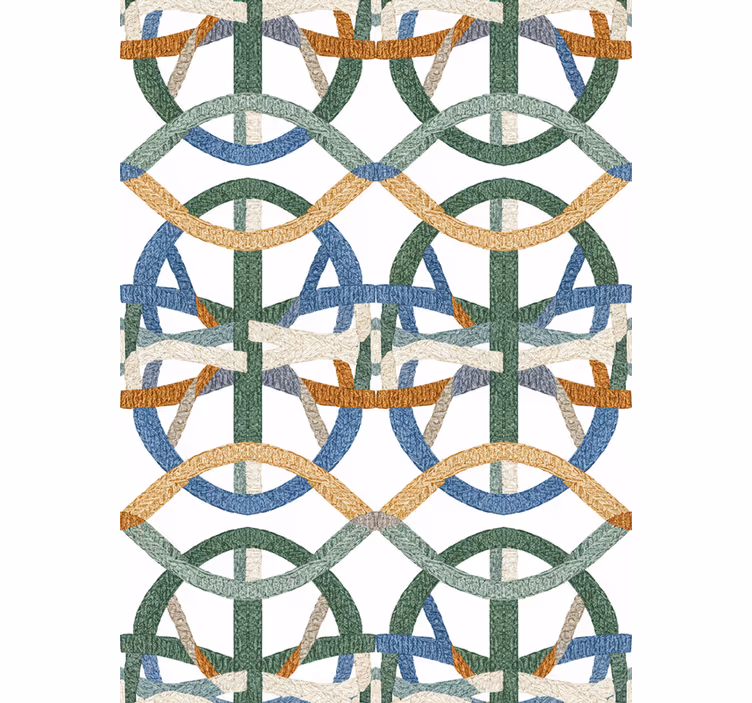 Living room wallpaper with embroidered string texture - TenStickers