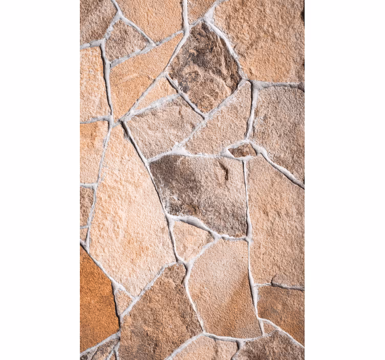 Ornamental wallpaper light brown stone brick design - TenStickers