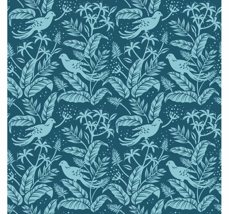Ornamental wallpaper with botanical bird designs - TenStickers