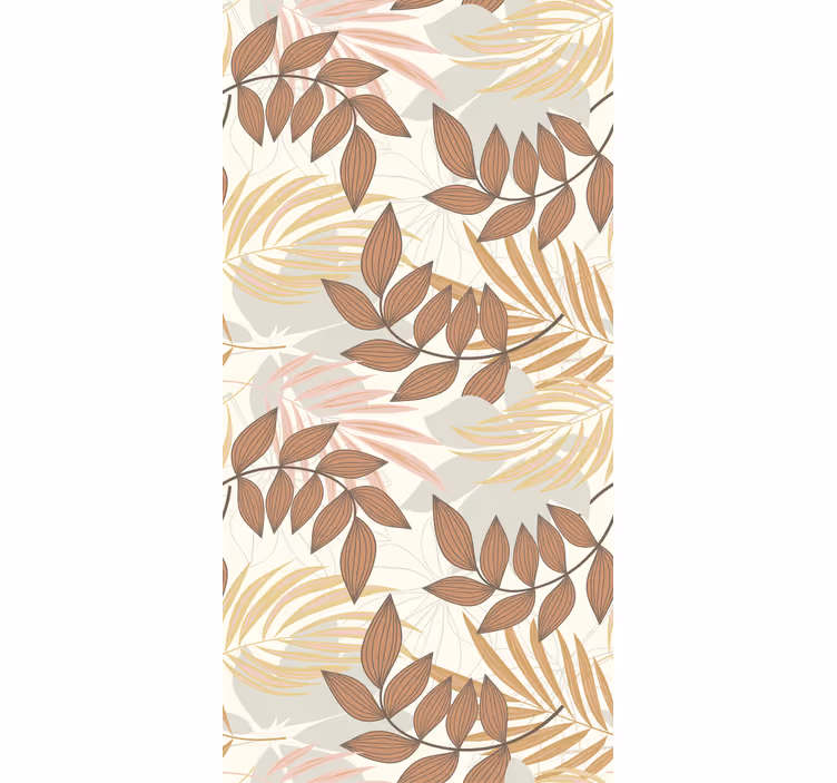 Leaf wallpaper in gentle and cozy hues - TenStickers