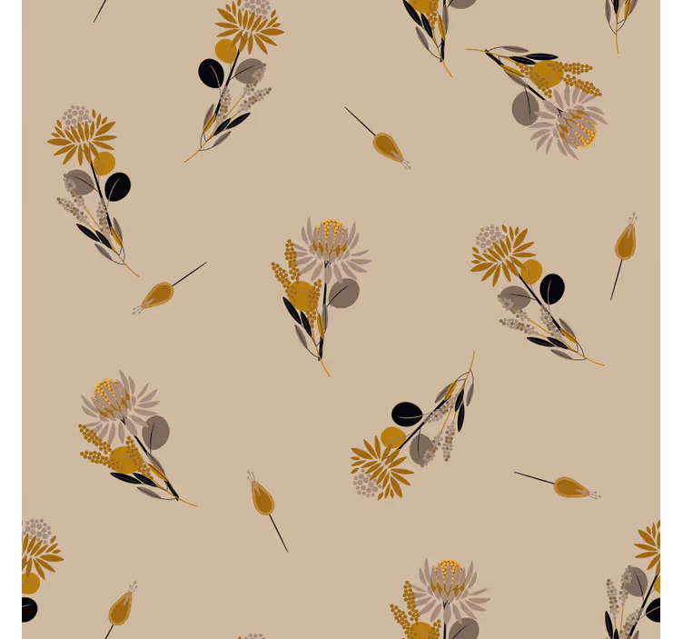 Vintage flowers texture pattern wallpaper - TenStickers