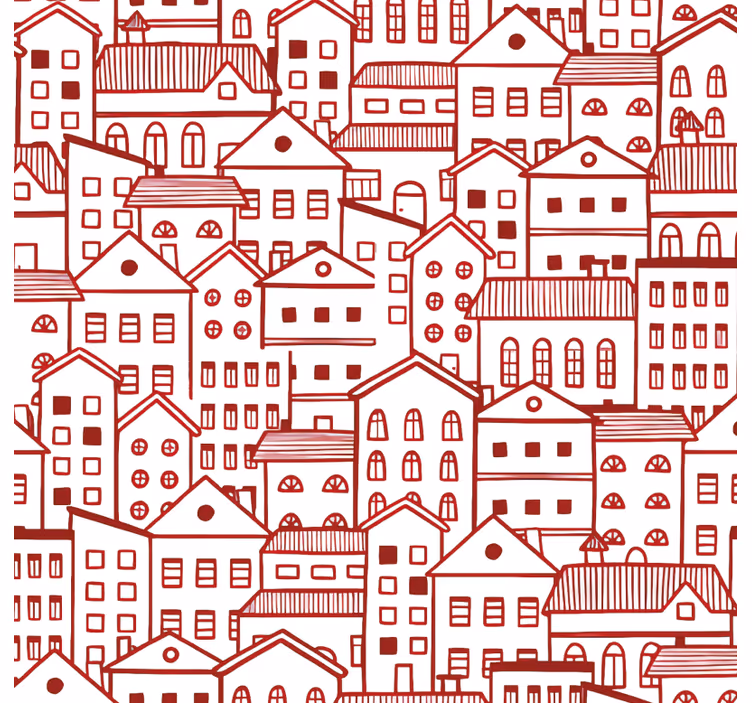 Texture pattern wallpaper modern city comic style - TenStickers