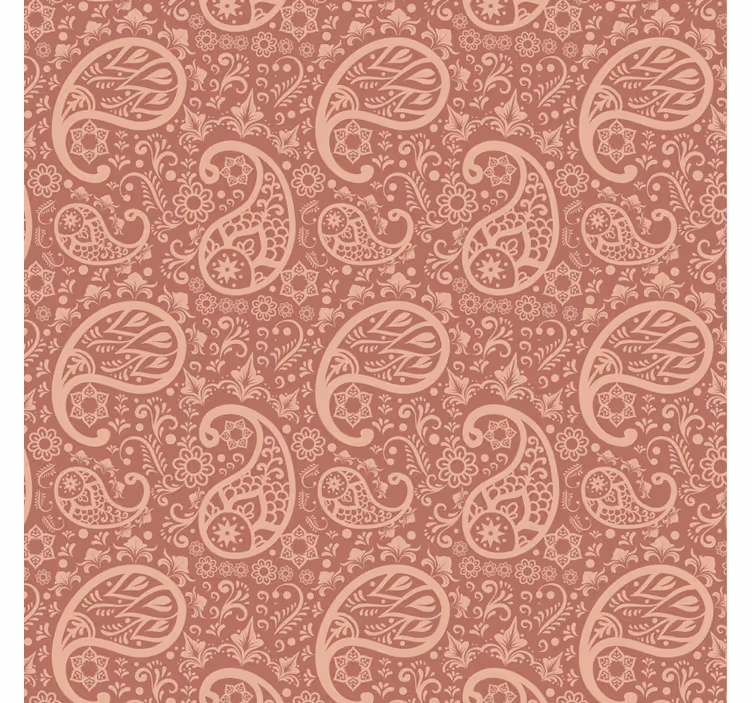 Floral ornament wallpaper warm paisley design - TenStickers