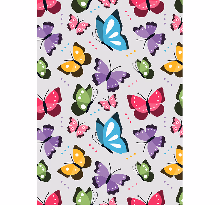 Animal wallpaper colorful flying butterflies - TenStickers