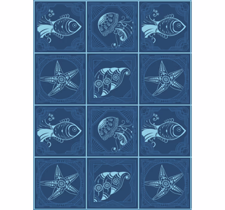 Animal wallpaper ornamental sea creatures - TenStickers