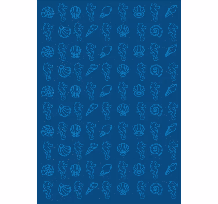 Animal wallpaper featuring shells and sea horses - TenStickers