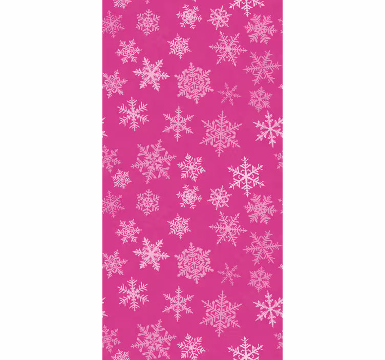 Bedroom wallpaper pink snowflakes design - TenStickers