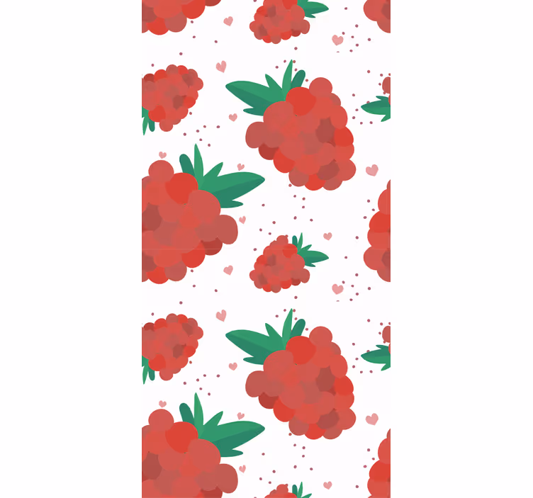 Bedroom wallpaper berries watercolor stain pattern - TenStickers