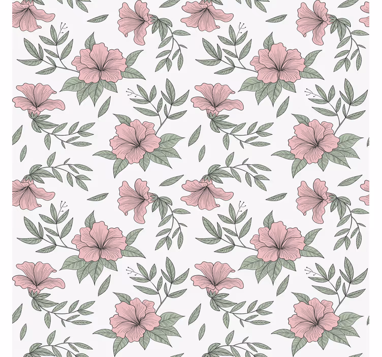 Bedroom wallpaper with floral patterned finish - TenStickers