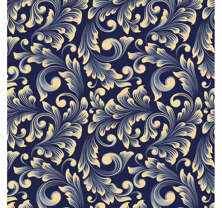 Bedroom wallpaper with gilded botanical design - TenStickers