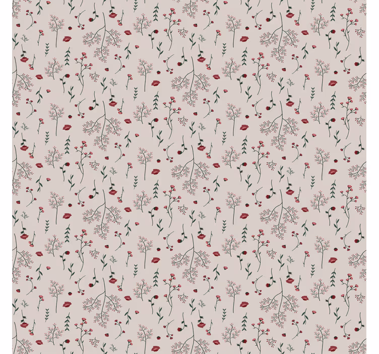 Texture pattern wallpaper minimalistic red floral - TenStickers