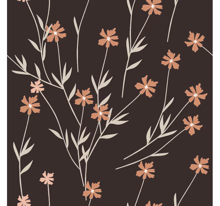 Texture pattern wallpaper brown floral kallax - TenStickers