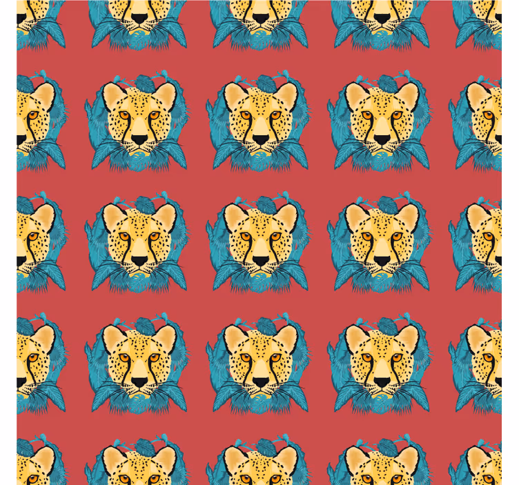 Texture pattern wallpaper oriental leopard design - TenStickers
