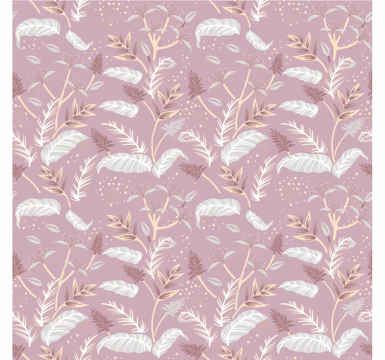 Bedroom wallpaper botanical leaf design - TenStickers