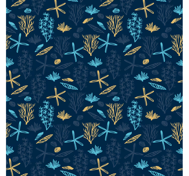 Bedroom wallpaper with coral-inspired design - TenStickers