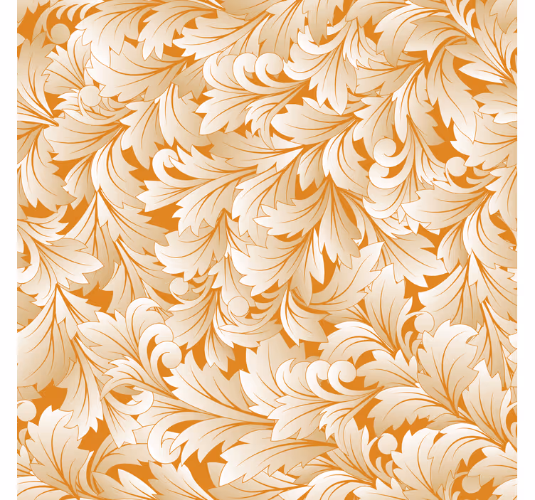 Ornate leaf pattern bedroom wallpaper - TenStickers
