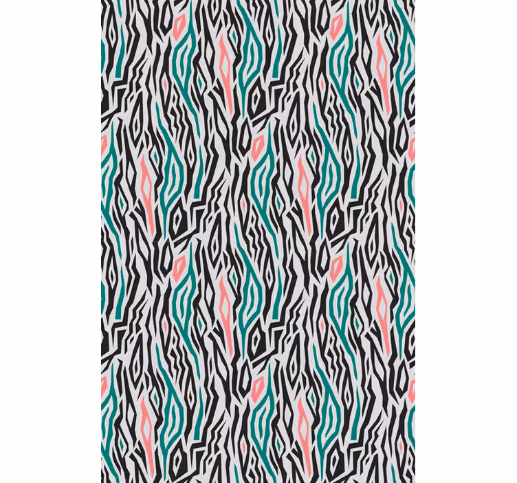 Animal wallpaper featuring blue and pink zebra - TenStickers