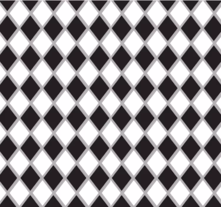 Office wallpaper black and white diamonds design - TenStickers