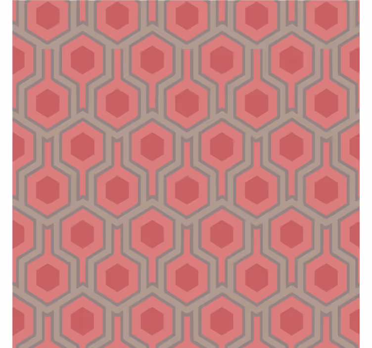 Office wallpaper 70s pink hexagons - TenStickers