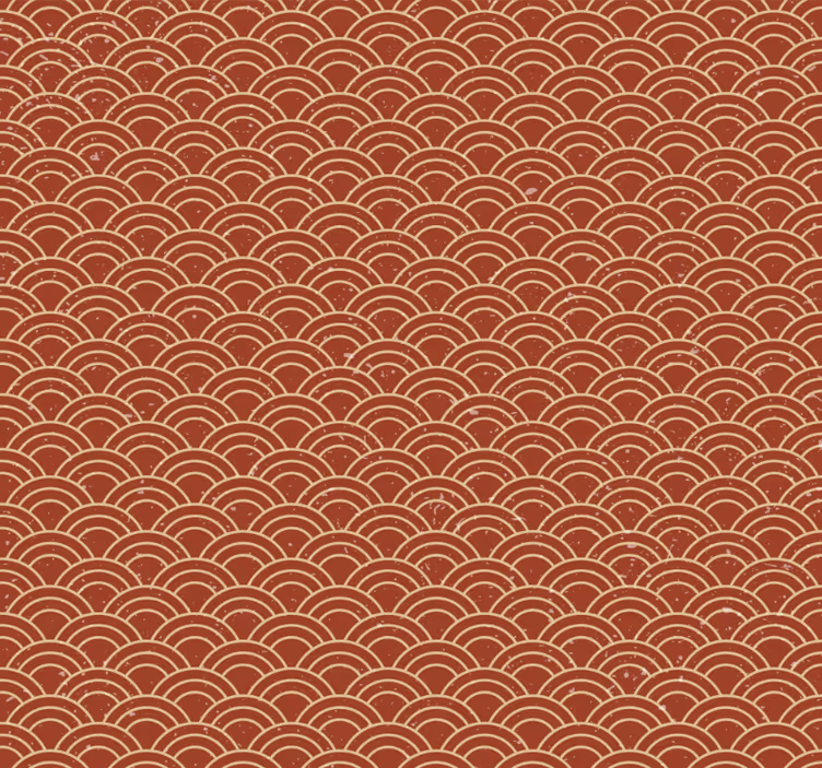 Hallway wallpaper featuring vintage japanese wave design - TenStickers