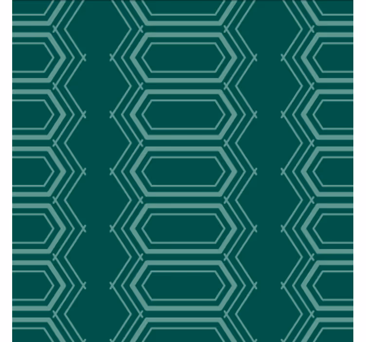 Dining room wallpaper geometric green circle pattern - TenStickers