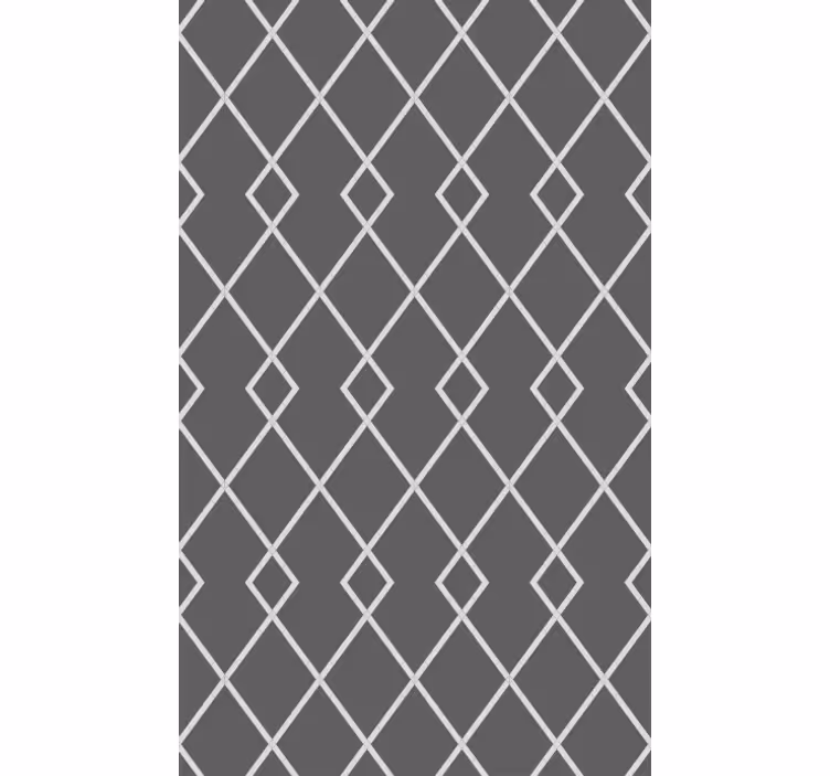 Dining room wallpaper in gray and white diamonds - TenStickers
