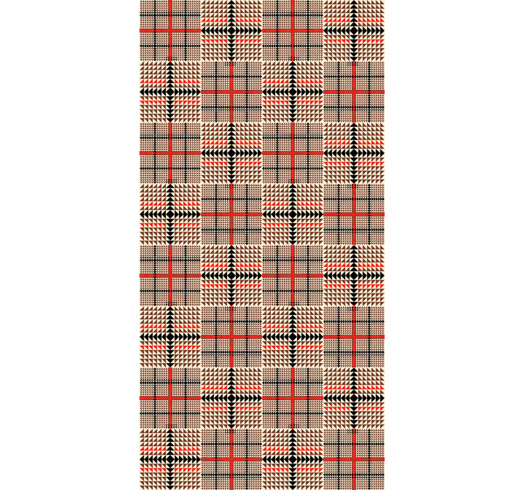 Dining room wallpaper in brown plaid pattern - TenStickers