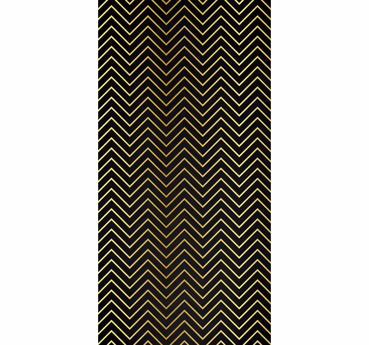 Geometric wallpaper with golden chevron pattern - TenStickers