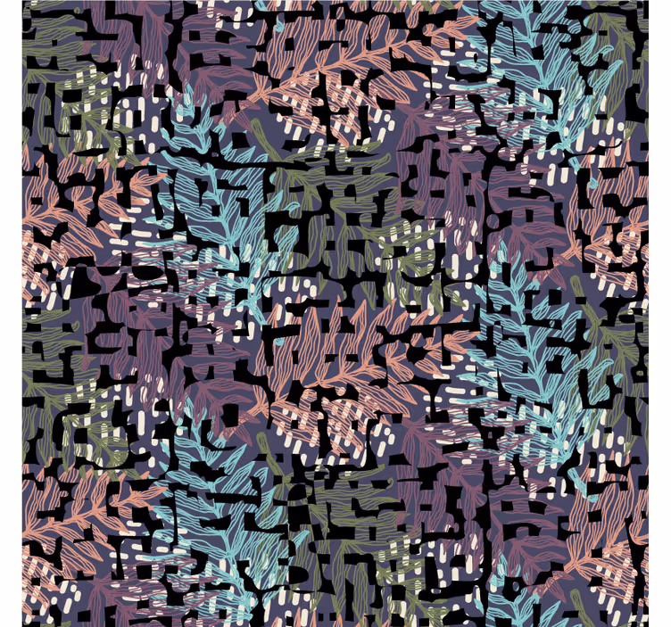 Nature wallpaper leafy colorful design - TenStickers