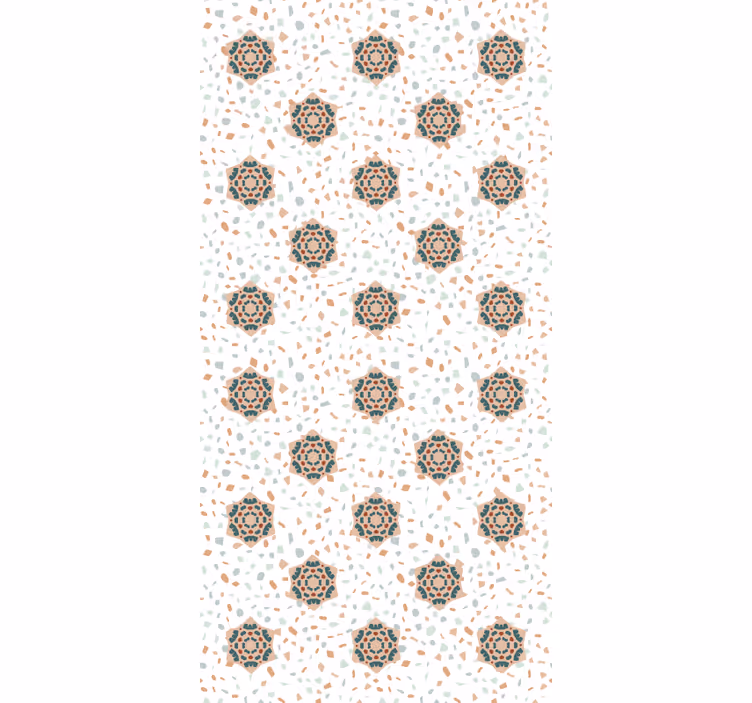 Textured wallpaper terrazzo with flowers design - TenStickers