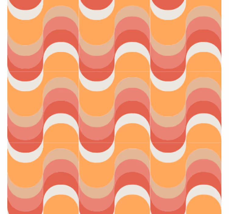 Vintage wallpaper in vibrant wave design - TenStickers