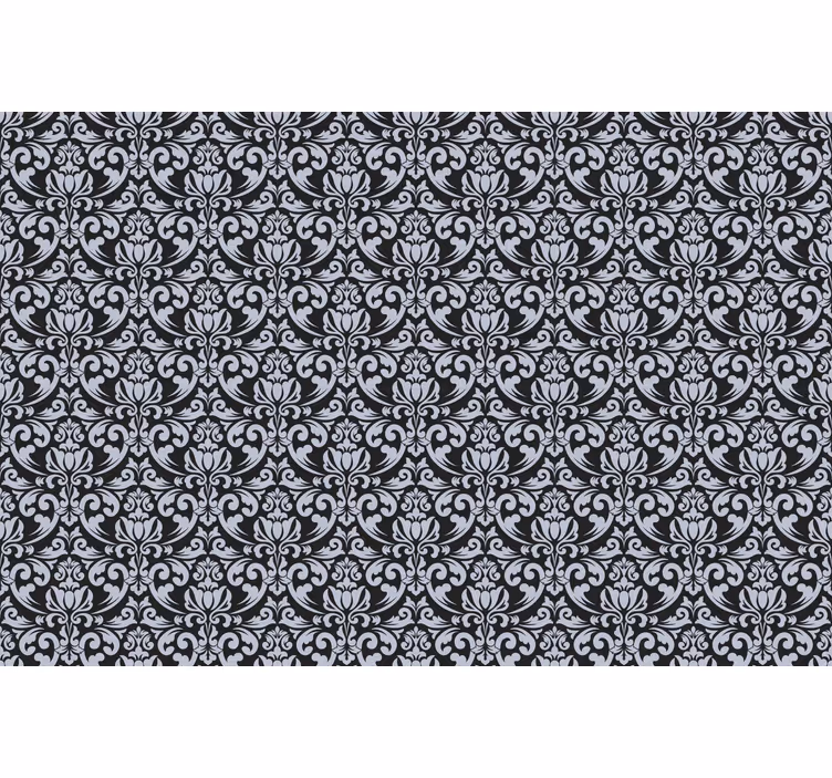 Tile wallpaper gray and black baroque mosaic design - TenStickers