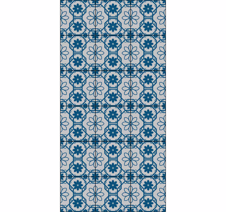 Tile wallpaper floral mosaic design - TenStickers