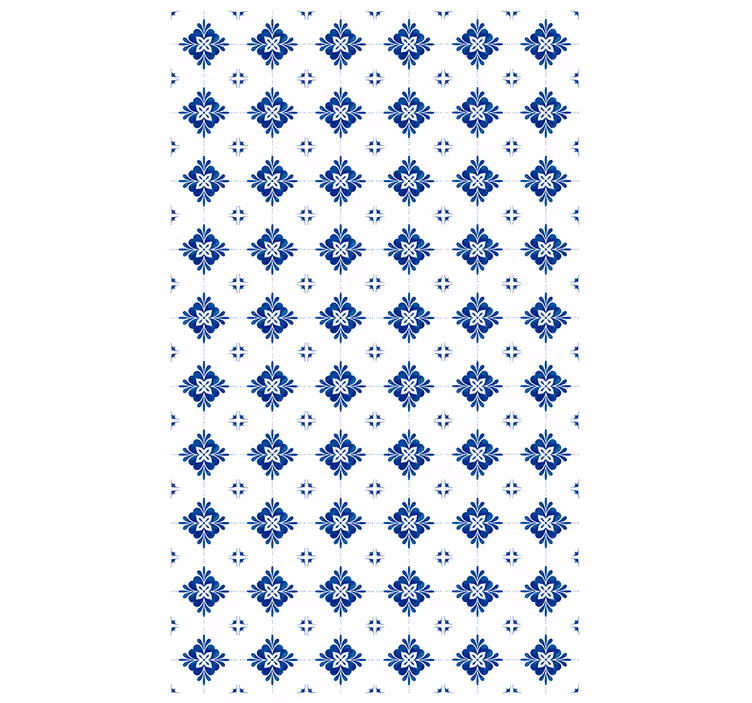 Tile wallpaper with ceramic floral design - TenStickers
