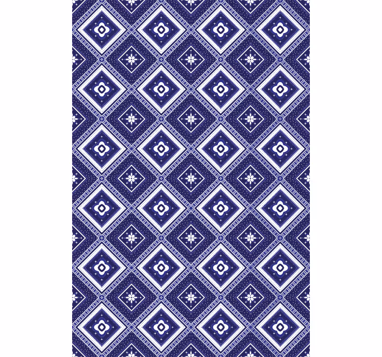 Tile wallpaper blue diamond pattern - TenStickers