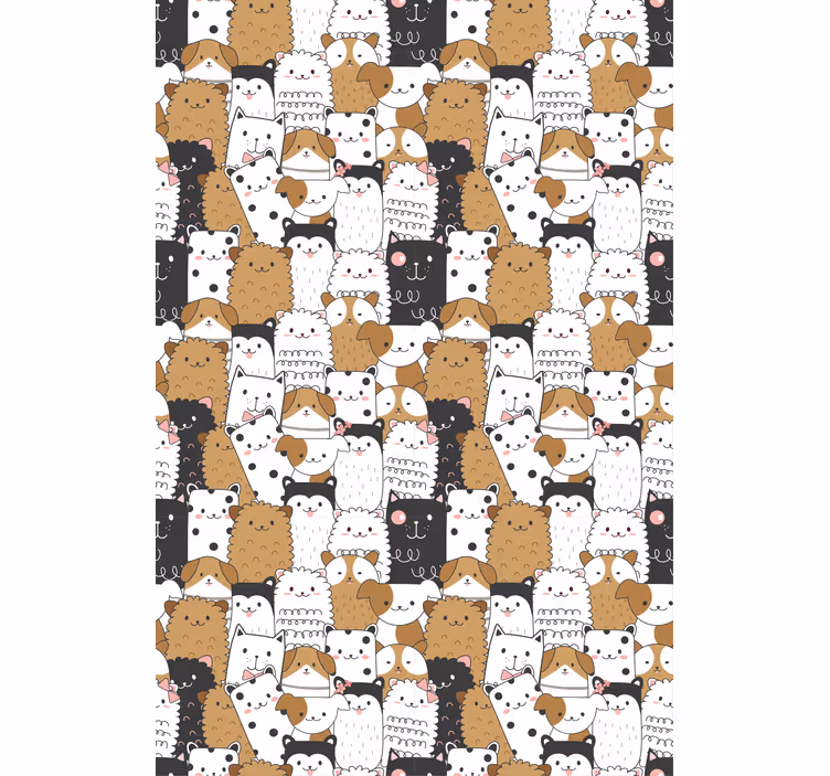 Kids wallpaper amazing seamless cute dogs - TenStickers
