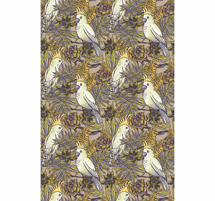 Kids wallpaper amazonian parrots scandinavian style - TenStickers
